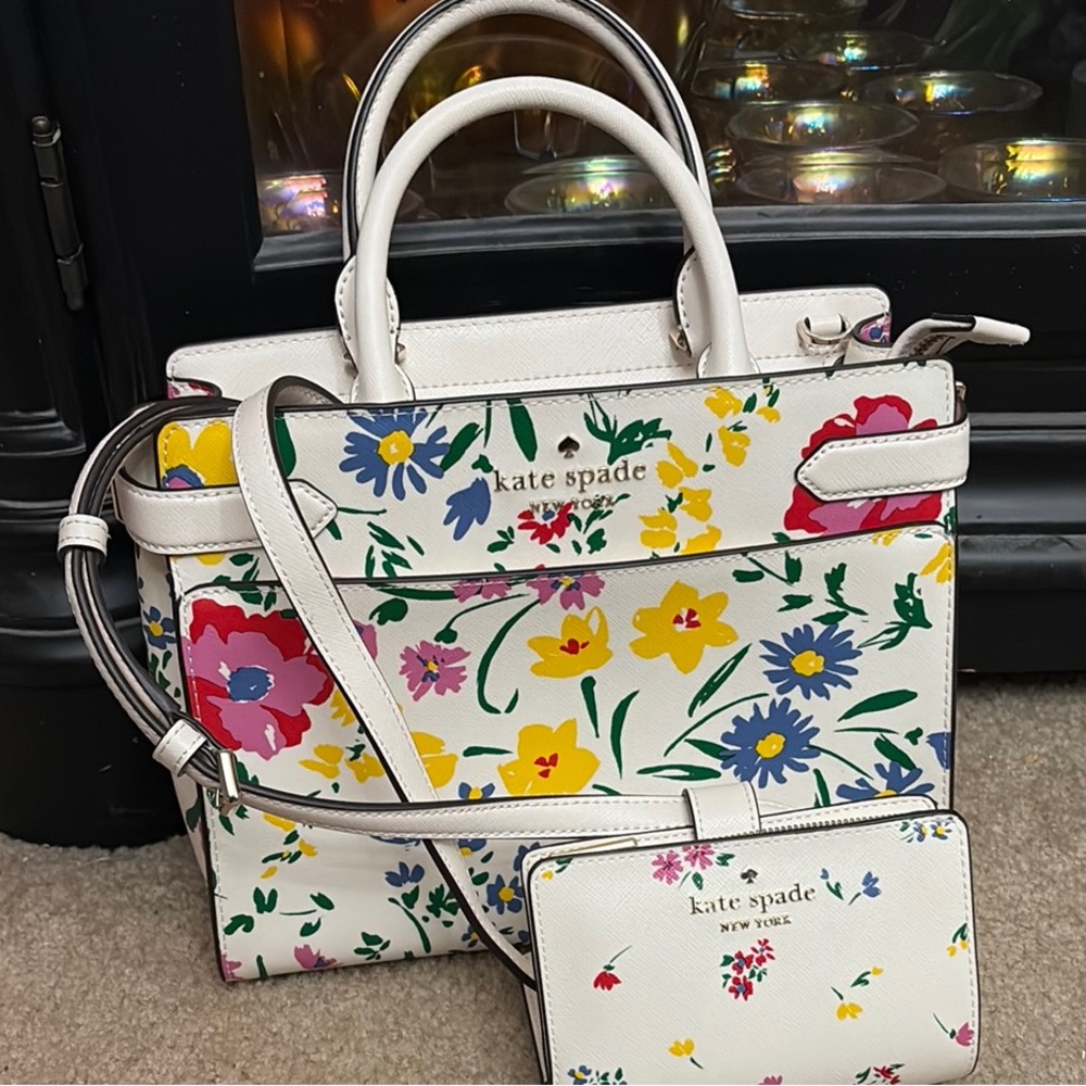 Kate Spade Multicolor Floral Satchel and Wallet